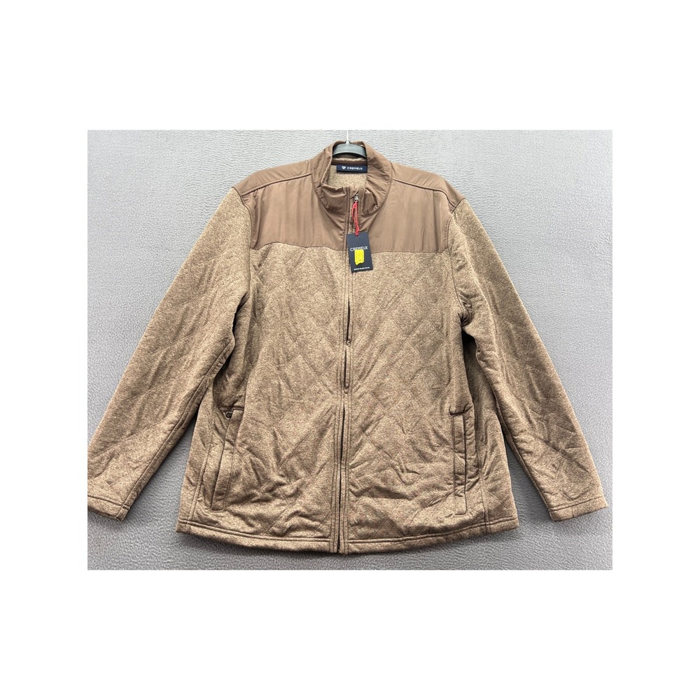 Cremieux Jacket Mens XL Brown Quilted Full Zip Mock Neck NWT
